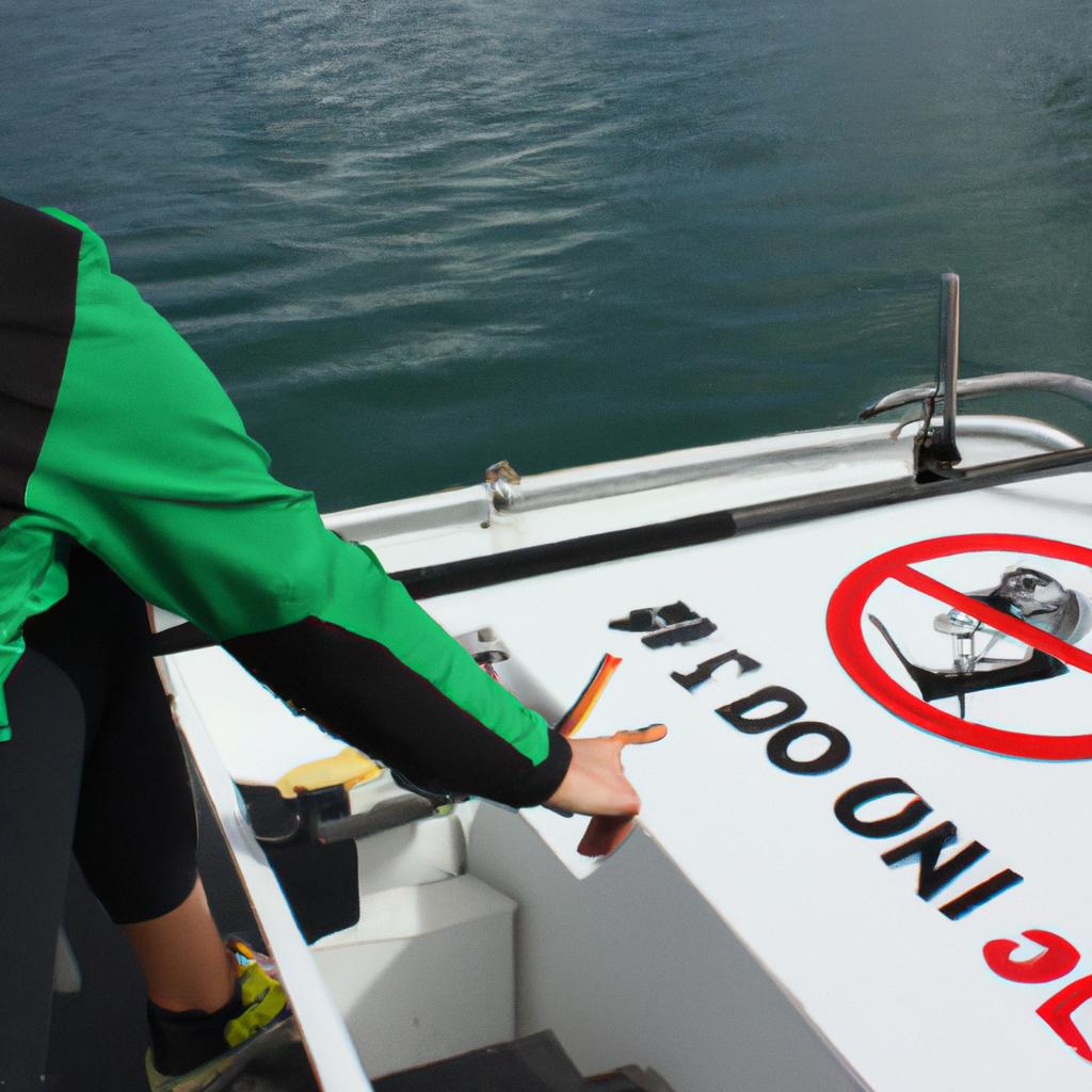 Person operating boat with restrictions